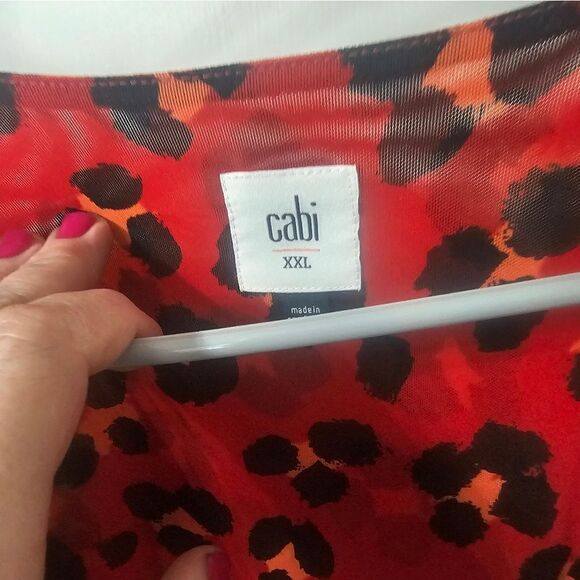 CAbi Red Siren Leopard Wrap Around Dress Cardigan Wear 2 Ways sz xxl - Picture 10 of 11